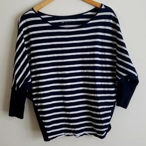 Stylus Navy Striped 3/4 Sleeve